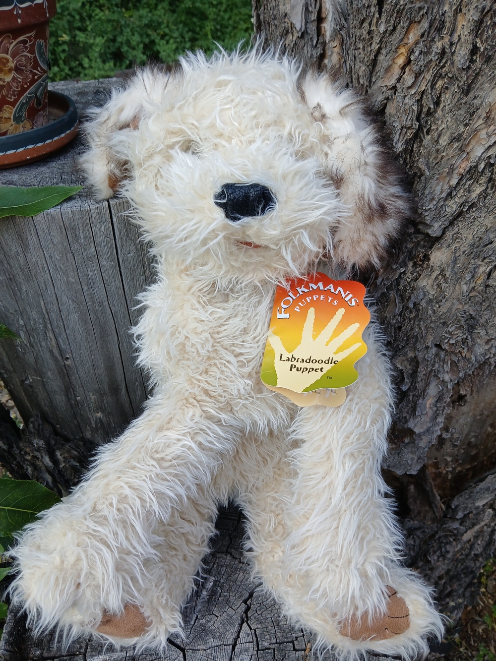 Folkmanis Labradoodle Hand Puppet - Cream Plush NEW with Tags Plushie Dog